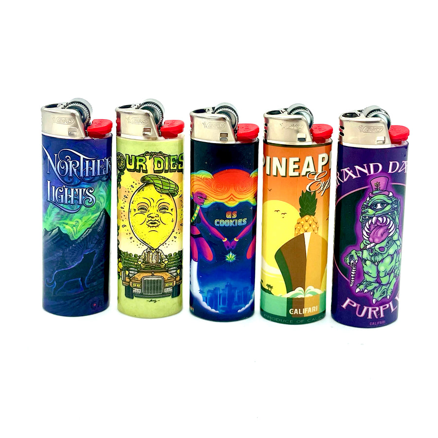 Califari Strain Art Bic Lighter - Variety Pack of 5