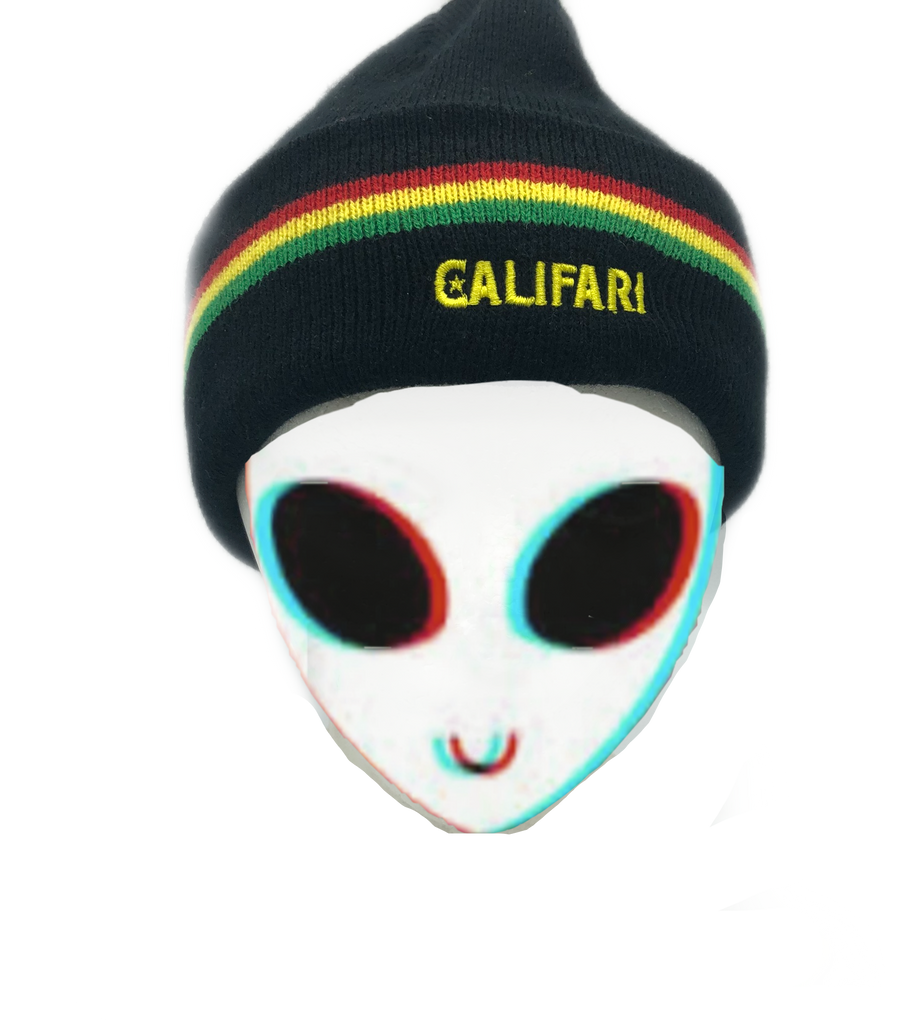 Califari Rasta Stripe Beanie